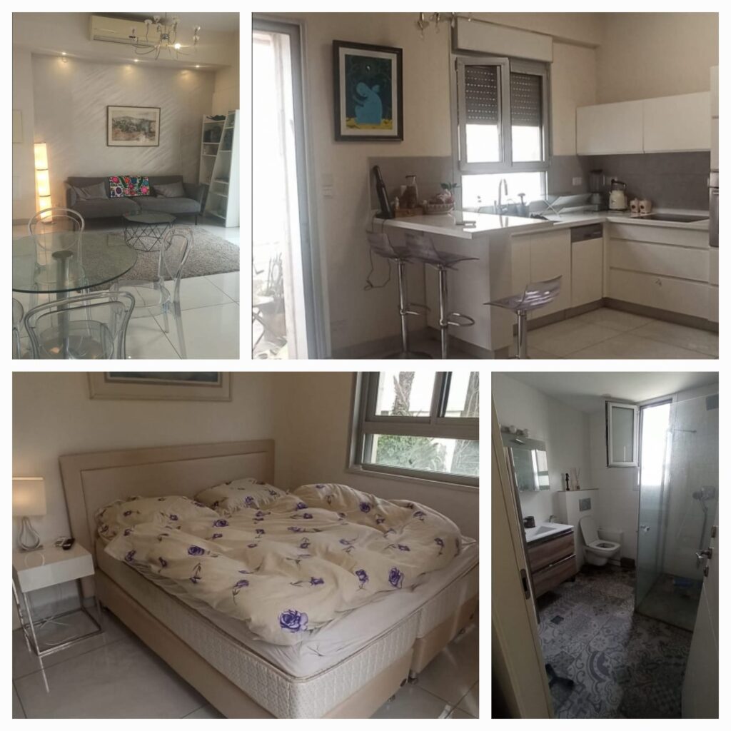 Cozy apartment interior with living room, kitchen, bedroom, and bathroom decor for rental or sale.