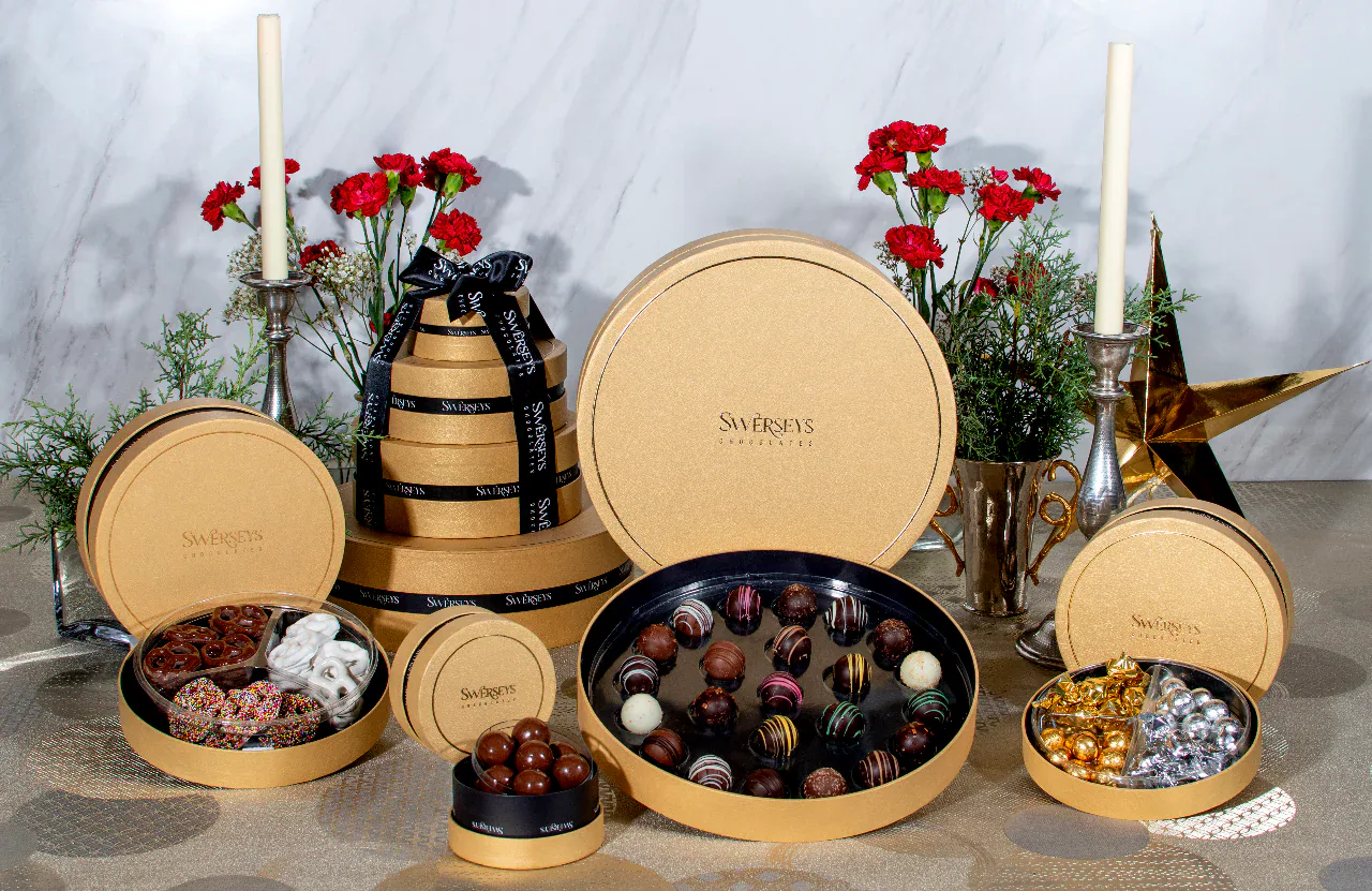 Delicious assorted chocolates and candies in elegant gift boxes for special occasions.