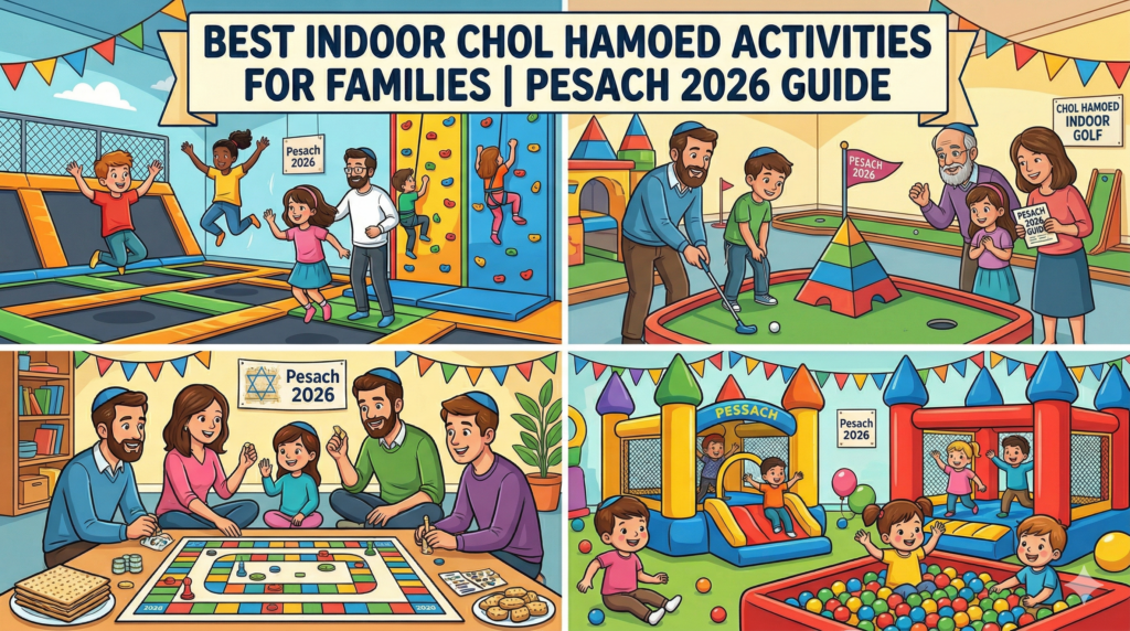 Engaging children with indoor Chol Hamoed activities during Pesach 2026 celebration. Family fun and.